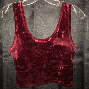 Velvet scoop neck crop top